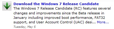 Download the Windows 7 RC
