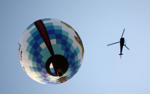 Balloon and helicopter