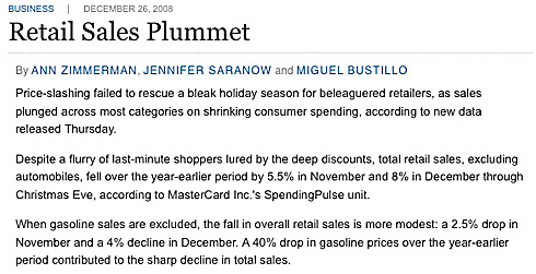 retail sale plummet