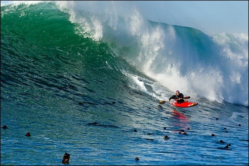 Tao Berman kayak surfing at Nelscott Reef, Oregon, USA. 2012.