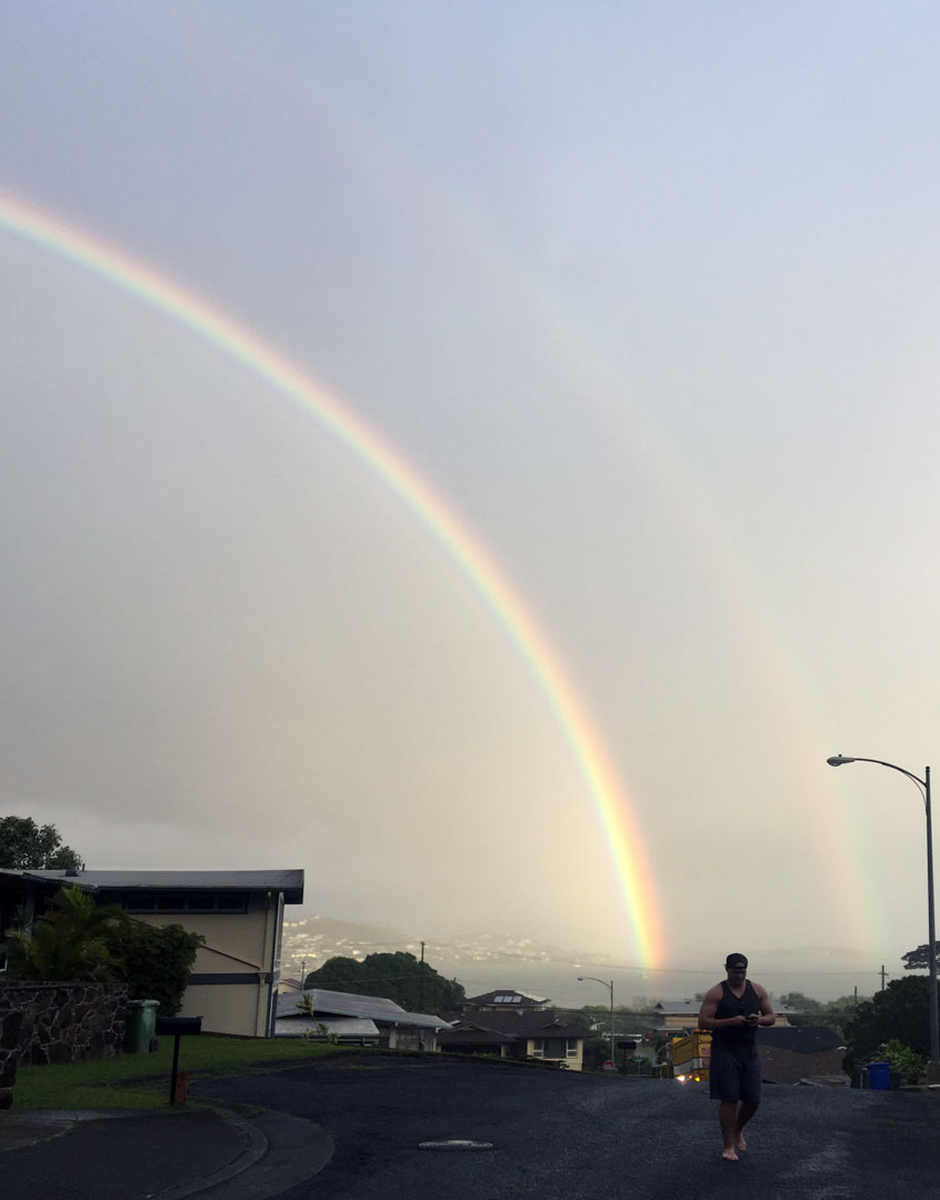 Double Rainbow in Hawaii on Saturday morning Nov 19, 2016