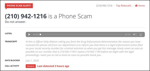 ScamRoboCalls20071