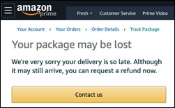 AmazonYourPackageMayBeLost