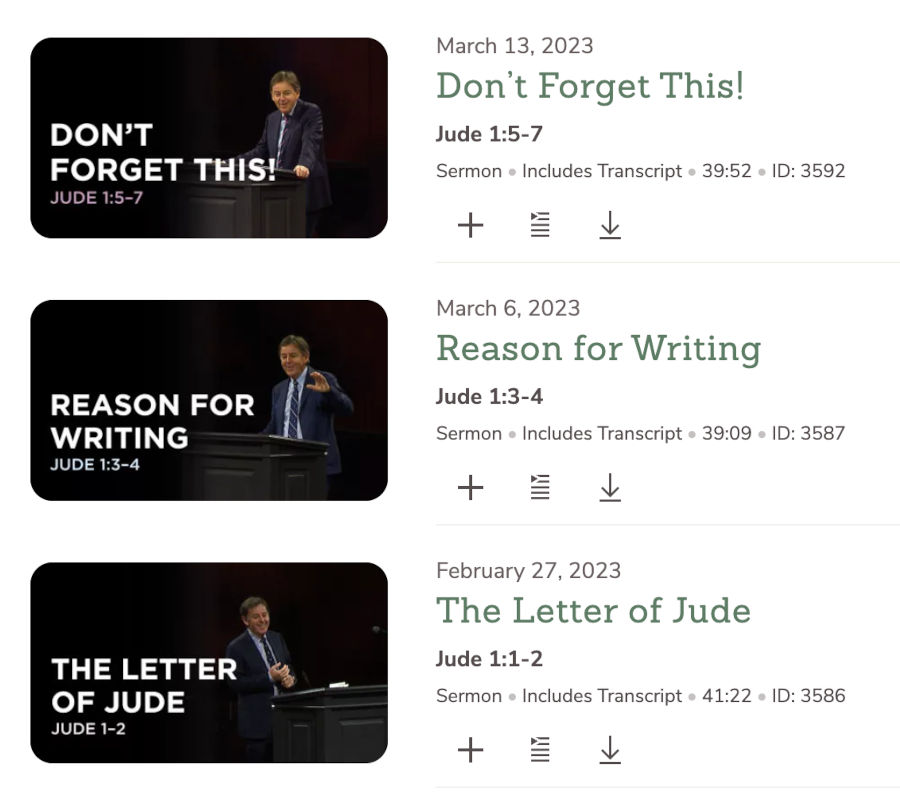 Truth For Life Alistair Begg Sermon Series on Jude My Desultory Blog