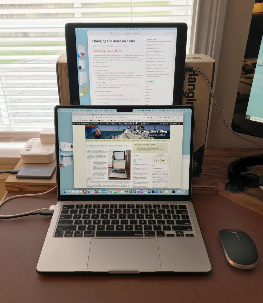 MacBook Air M2 with iPad TEMP setup