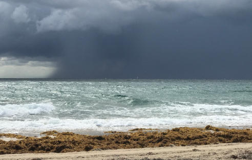 Rain blowing by on Delray Beach, FL - April 2023