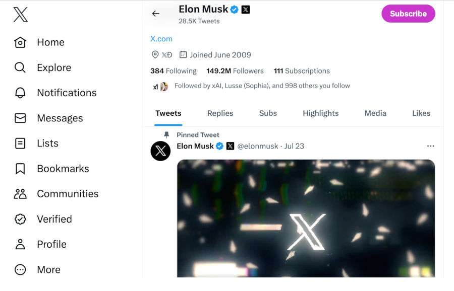 Elon Musk Twitter to X