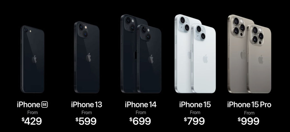 iPhone15 lineup and pricing - available Sept 22, 2023