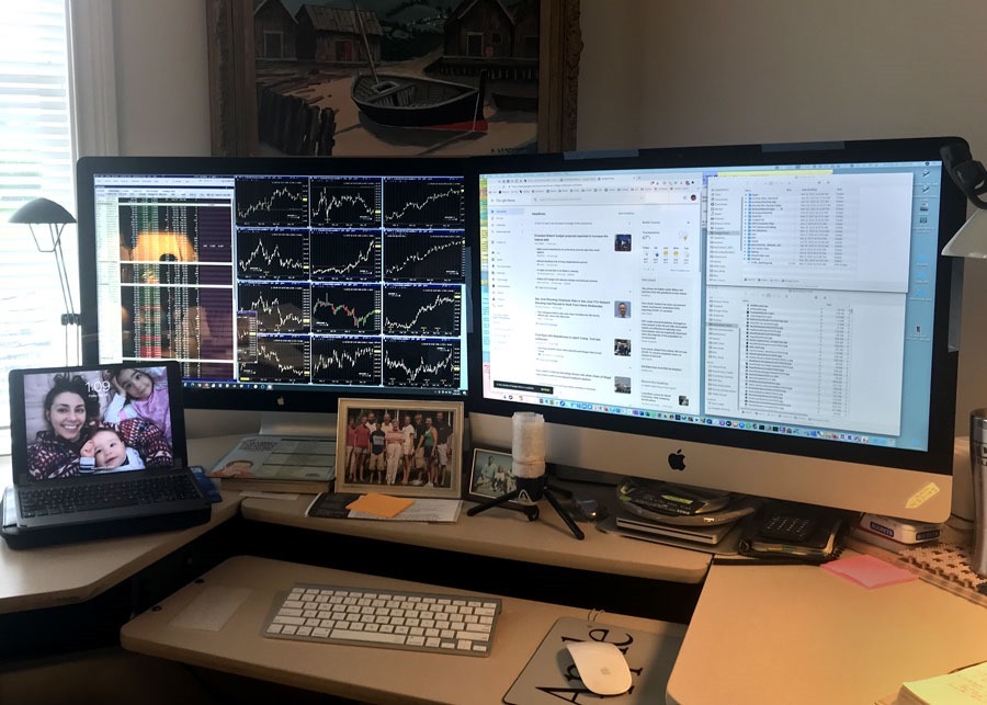Old iMac setup on my corner desk in 2021