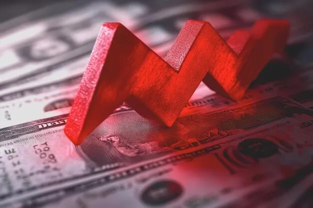 Recession Graphic Red Arrow