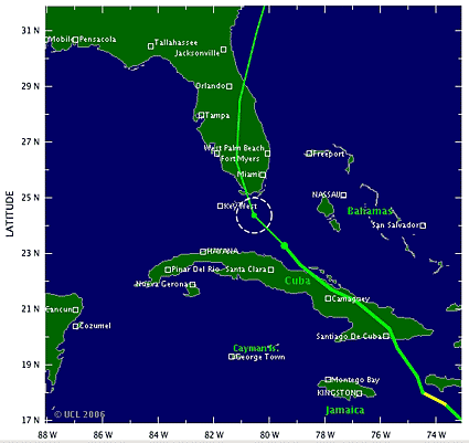 Ernesto predictions 9 hrs out