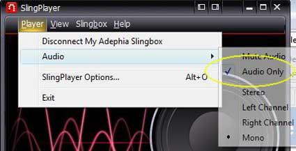 sling box audio only