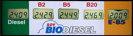 Sunoco biodiesel/E85 prices 1/11/2007