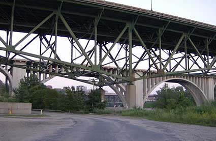 View under I-35W Bridge